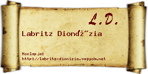 Labritz Dionízia névjegykártya